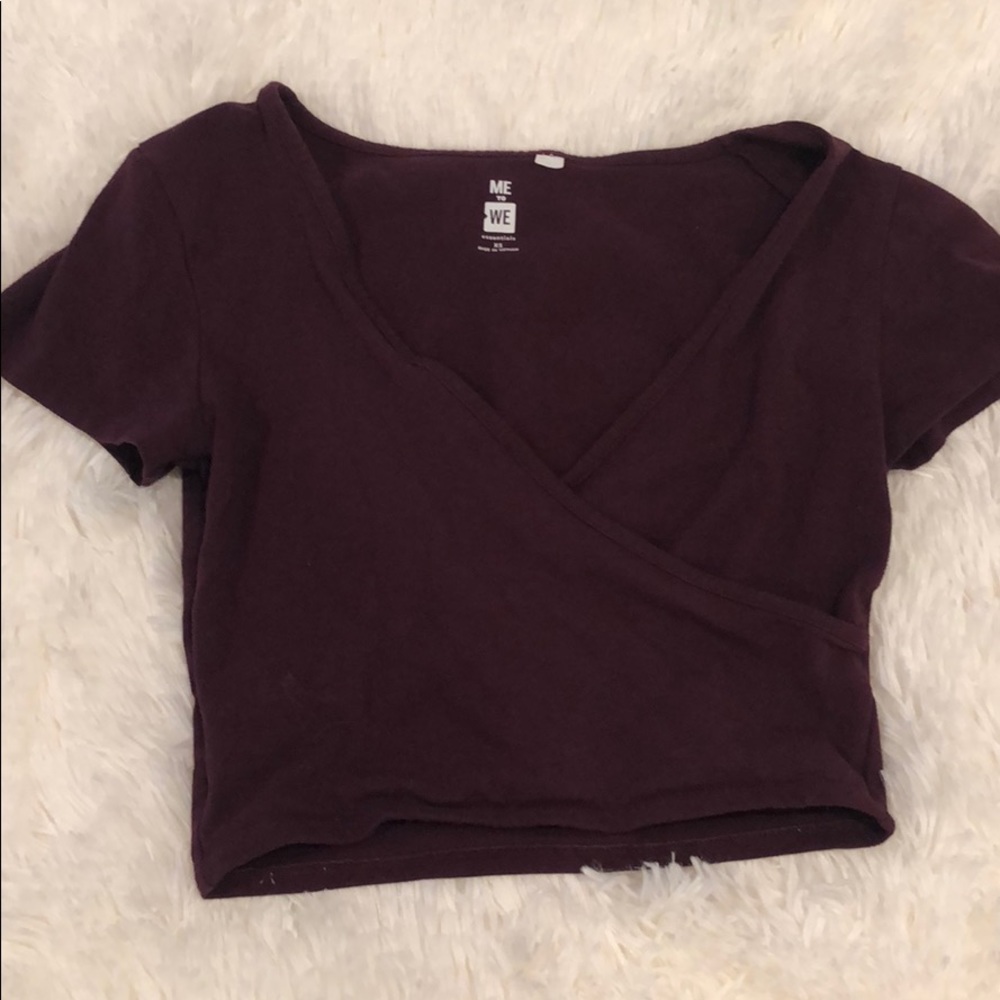 me to we maroon pac sun crossover top xs